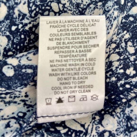 House of Harlow 1960 Blue  Ivory Sleeveless Blouse Sz   S - Picture 12 of 15